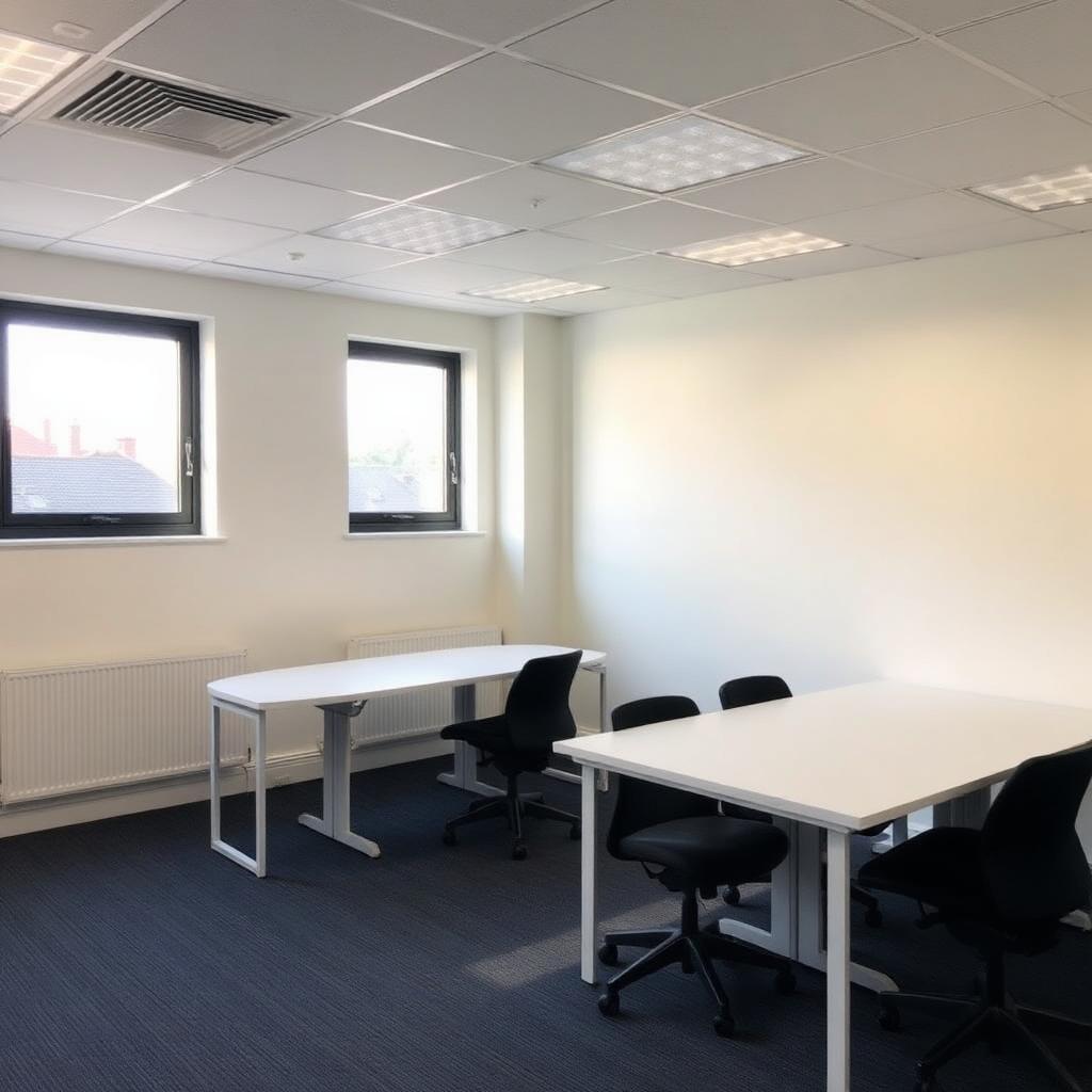 Empty cleared office space after commercial clearance
